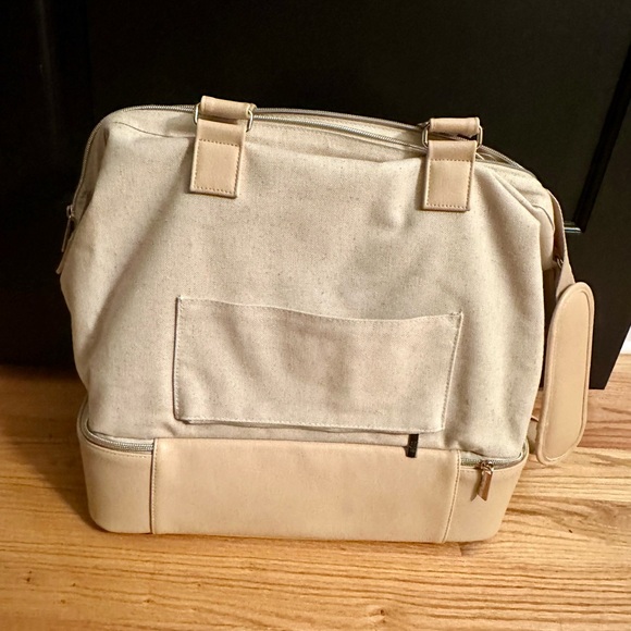 BEIS Mini Weekender Travel Bag Beige - Picture 4 of 6